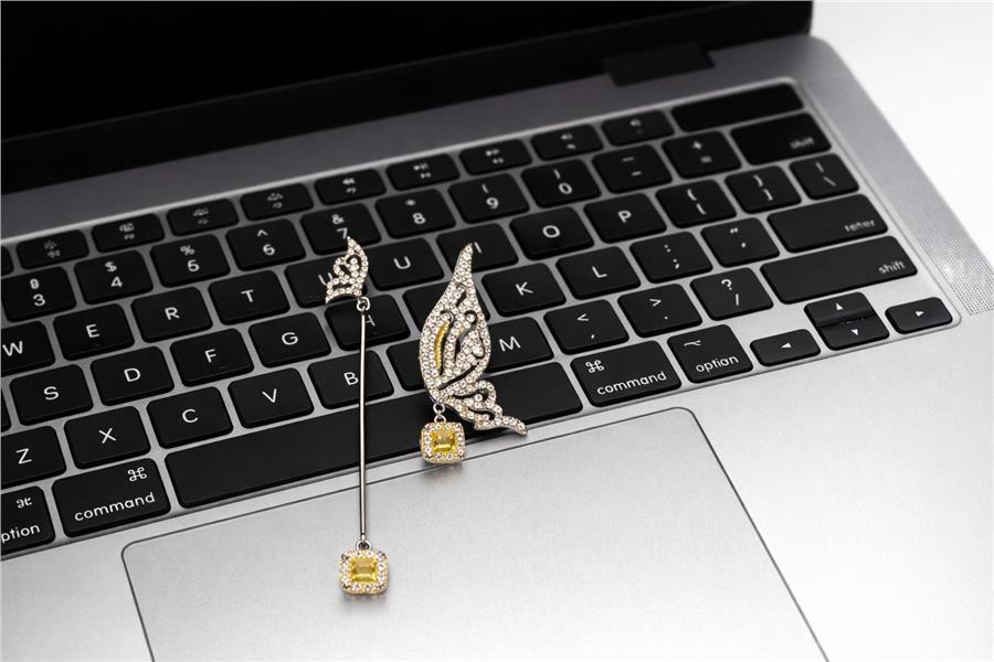 Hazel Zirkon Taşlı Kanat Figürlü Küpe